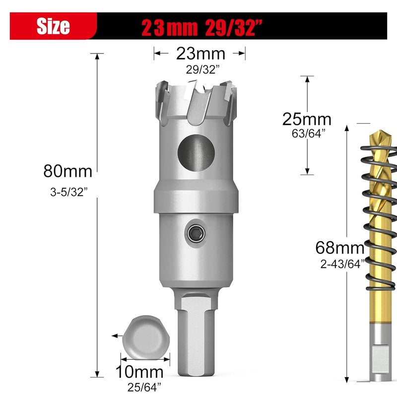 GSTK Upgrade Heavy Duty Carbide Hole Saw, Metal Steel Hole Saw Drill Bit, TCT Hole Cutter-Alloy Hardness Upgrade, Life Upgrade,Use for Stainless Steel, mild Steel, Iron, Copper,etc (23mm|29/32") - Image 2